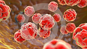 Close-Up of Streptococcal Bacteria Cells in Infection 3D Image photo