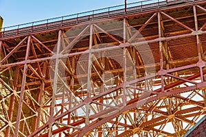 Close up Structure of Golden Gate Bridge San Francisco