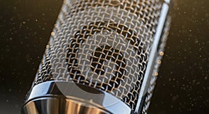 Closeup of a studio microphone