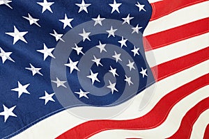 Close up studio shot of cotton flag - United States of America