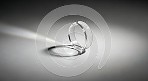 Elegant Silver Ring on Gray Background