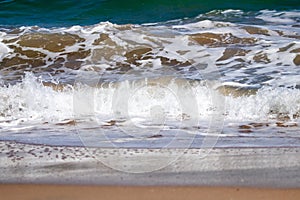 Close up study of waves and wave actions at Pouawa Beach, near Gisborne, New Zealand