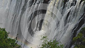 Close up from the Stunning Victoria Falls, the largest Waterfall Zambia,
