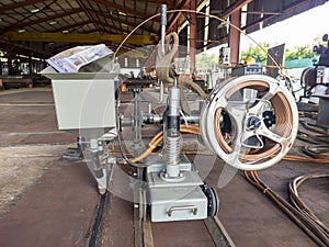 Close-up a Submerged Arc Welding Machine in workshop
