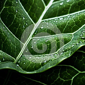 Close-up Succulent Leaf: Organic Contours In Uhd Image