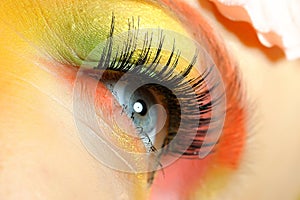 Close-up of summer fashion creative eye make-up photo