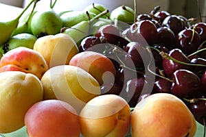 Close up summer fruits background