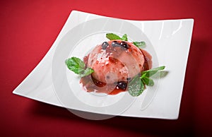 Close-up summer pudding