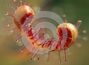 Close-up sundew leaf