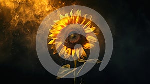 Close-up of a sunflower. Sunflower. Generative AI