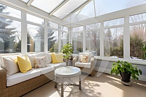 close-up of sunrooms glass windows