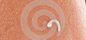 Close up of Sunscreen Protection or Sun Cream on human skin