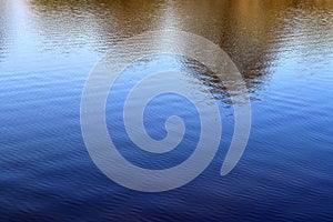 Close up surface of floating water with ripples and waves and some reflections