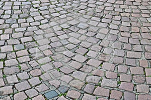 Close up surface of gravel and concrete ground textures in high resolution