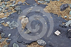 Close up surface of gravel ground textures in high resolution