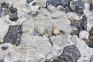 Close up surface of gravel ground textures in high resolution