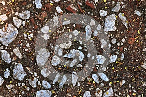 Close up surface of gravel ground textures in high resolution