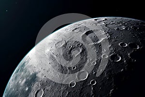 close up, surface of the Moon with details, space concept