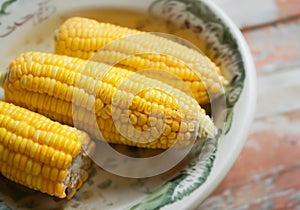 Close up Sweet boiled corn