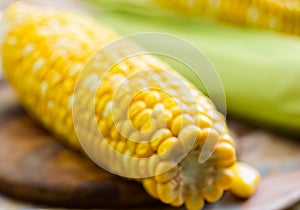 Close up Sweet boiled corn