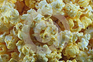 Close up of sweet popcorn, caramel popcorn