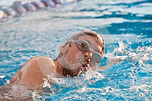 Close-up of swimmer man