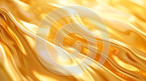 Close-up of swirling golden liquid with shimmering sparkles