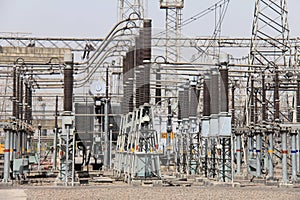 Close up of Switch yard of a thermal power plant