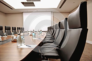 Close up table conference room interior