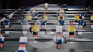 Close-up of a table football game.