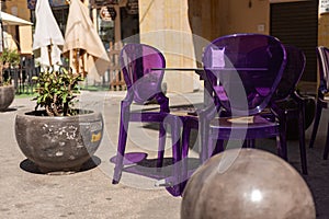 Close Up Of A Table Of A Restaurant In Italy