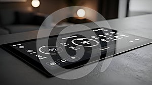 Smart Home Control Panel Interface on Tablet Device