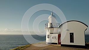 close up of tacking point lighthouse on an autumn morning