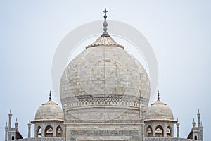 Close up Taj Mahal dome, Agra, India