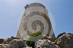 Close up of Talaia d'Albercutx watchtower, close to Cap de Formentor. Majorca, Spain. photo