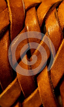 Close up of tan leather texture