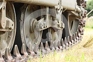 Close up of tank tracks