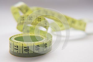 A close-up of the tape measure