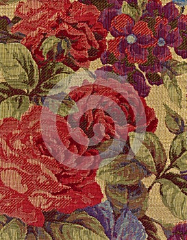 Close-up of tapestry fabric. photo