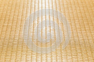 close up of tatami, japanese traditional room floor matt, viewing in an angle to show texture