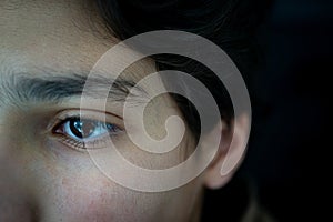 Close up of a teenage boy eye