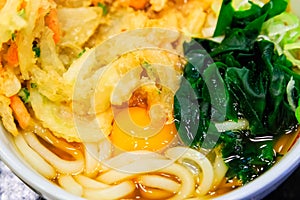 Close up of Tempura Udon, Selected Focus