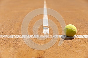 close up tennis ball court ground. High quality beautiful photo concept