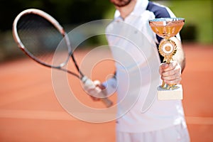 Close up of tennis goblet