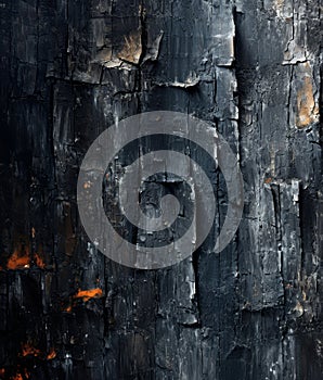 Close-up Texture of Charred Wood Surface