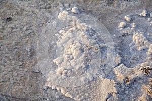 Close-up texture of crystallized salt formations