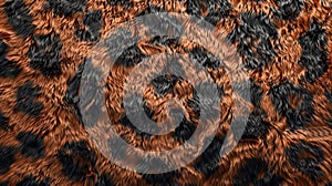 Close up Texture of Exotic Leopard Fur Pattern in Natural Orange and Black Tones for Background Use