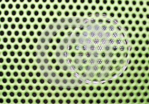 Close up texture of green sound speaker