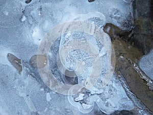 Ice on the river with beautiful patterns