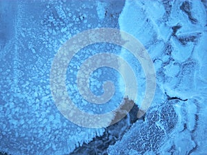 Ice on the river with beautiful patterns